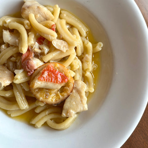 Aglio olio con Alfoncino e limone Meyer 湘南金目鯛とメイヤーレモンのアーリオオーリオ