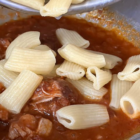 いろいろ豚肉のシチリア風トマト煮込み